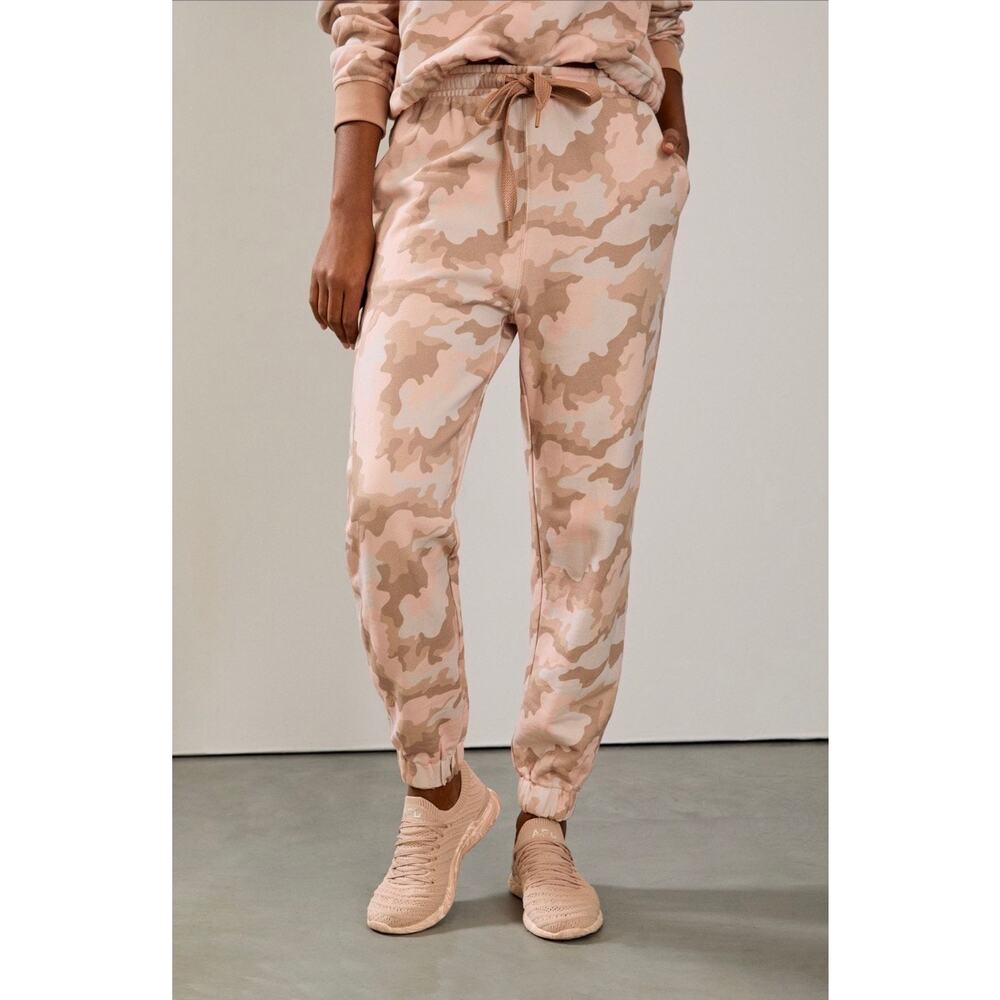 Anthropologie The Upside Rosie Major Track Cotton Joggers Neutral Camo XS EUC